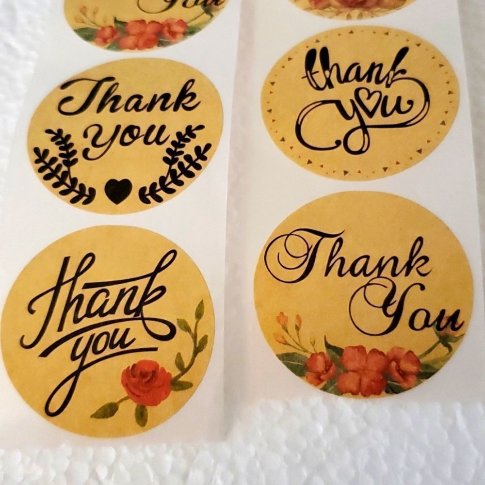 ADD - ON 50 1.5 inch Thank you stickers Craft style
